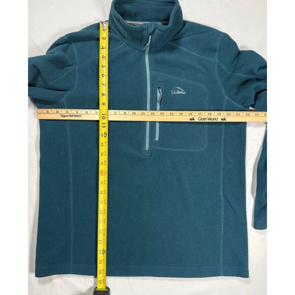 L.L. Bean Fitted Fleece Jacket 1/4 Zip Up Mens Size MEDIUM Teal - Picture 7 of 9